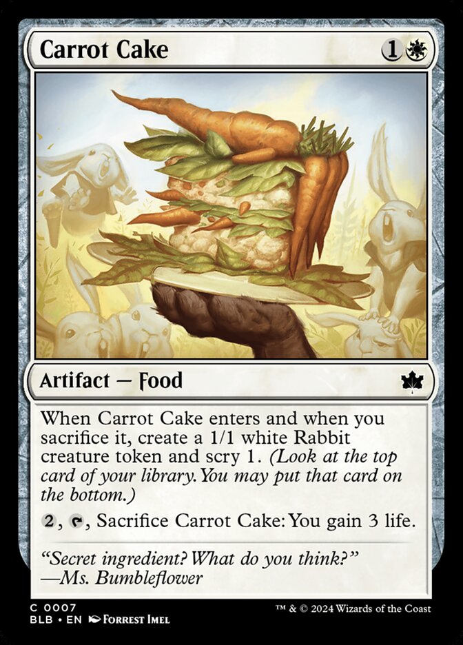 Carrot Cake - MTG Card versions