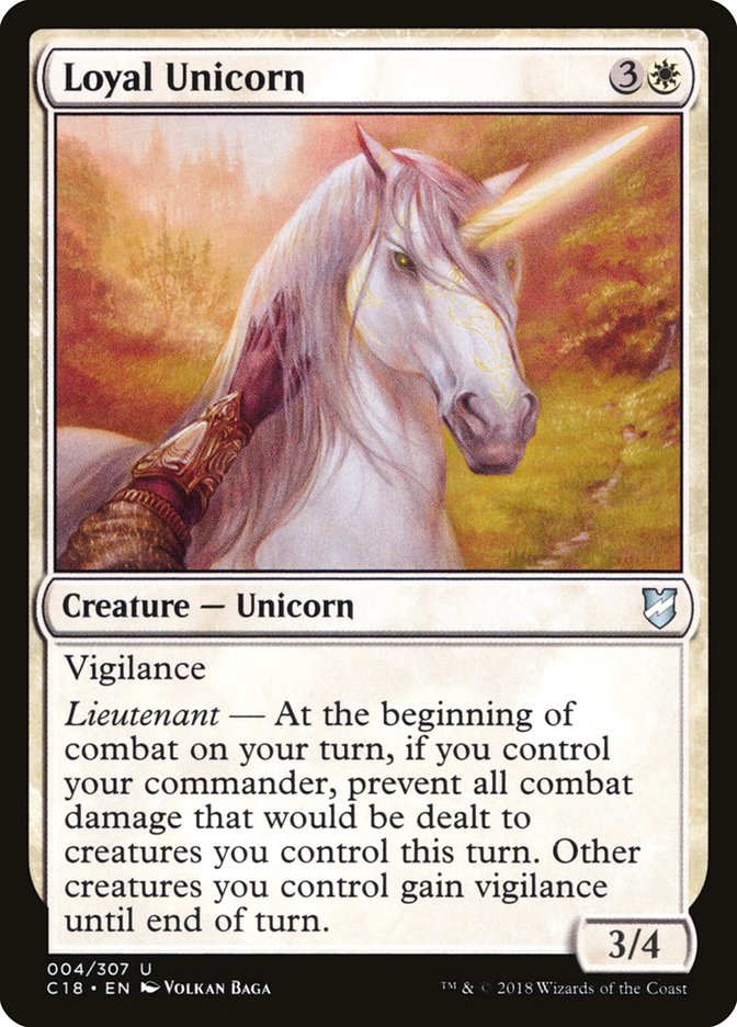 Loyal Unicorn - MTG Card versions