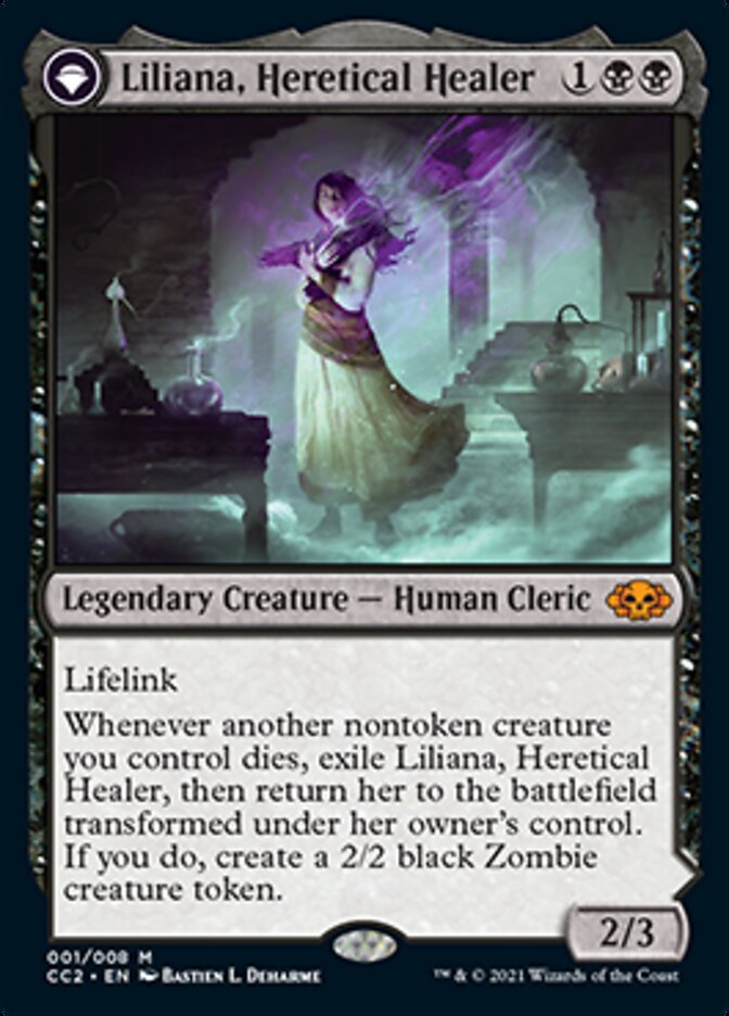 Liliana, Heretical Healer // Liliana, Defiant Necromancer - MTG Card versions
