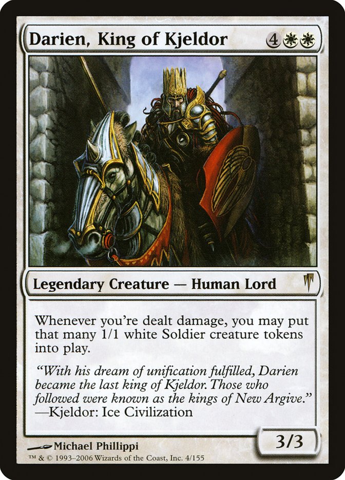 Darien, King of Kjeldor - MTG Card versions