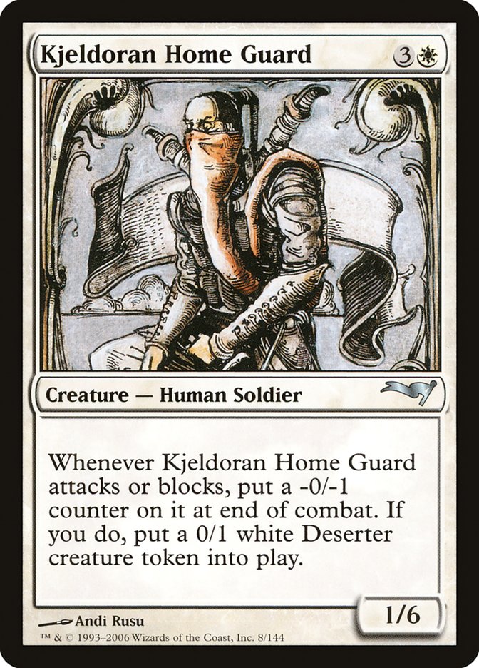 Kjeldoran Home Guard - MTG Card versions