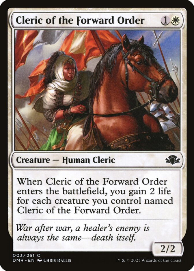 Cleric of the Forward Order - MTG Card versions