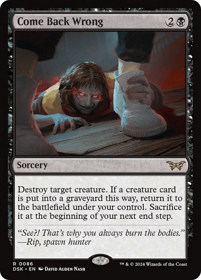 Come Back Wrong - MTG Card versions