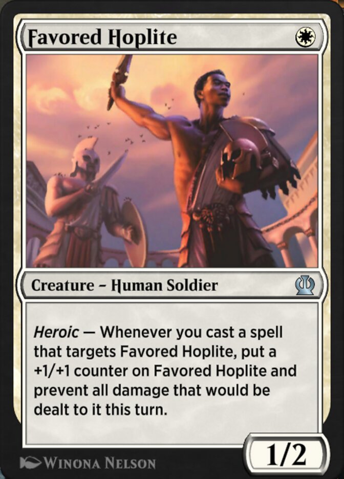 Favored Hoplite - MTG Card versions