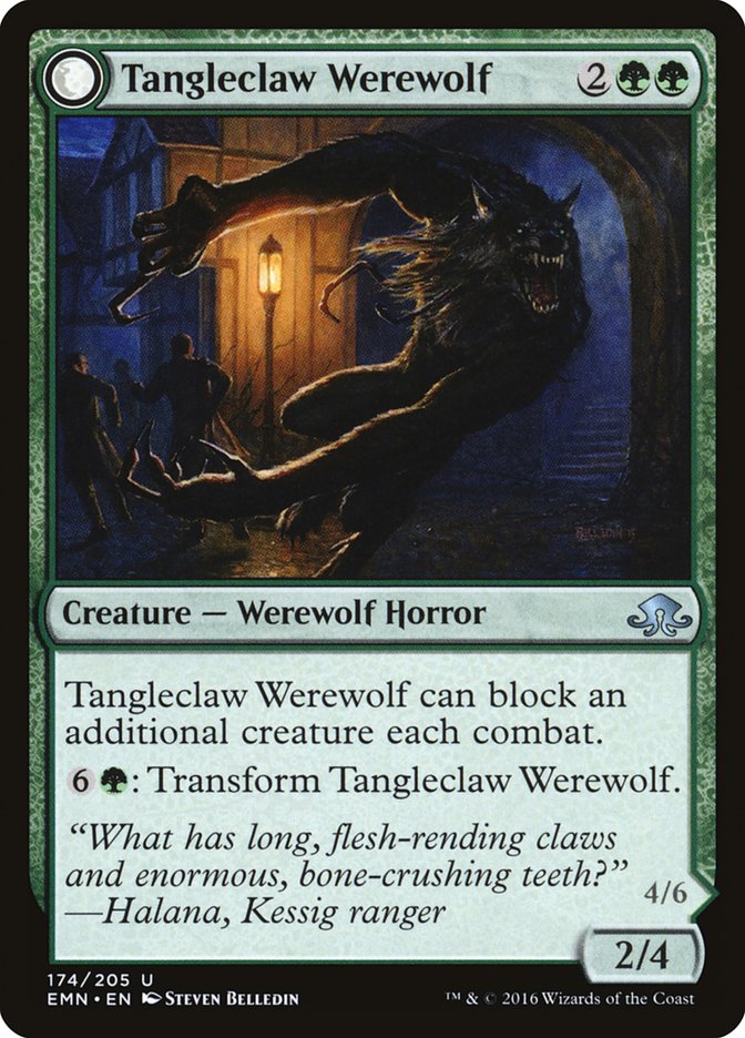 Tangleclaw Werewolf // Fibrous Entangler - Eldritch Moon
