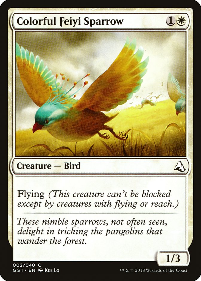 Colorful Feiyi Sparrow - MTG Card versions