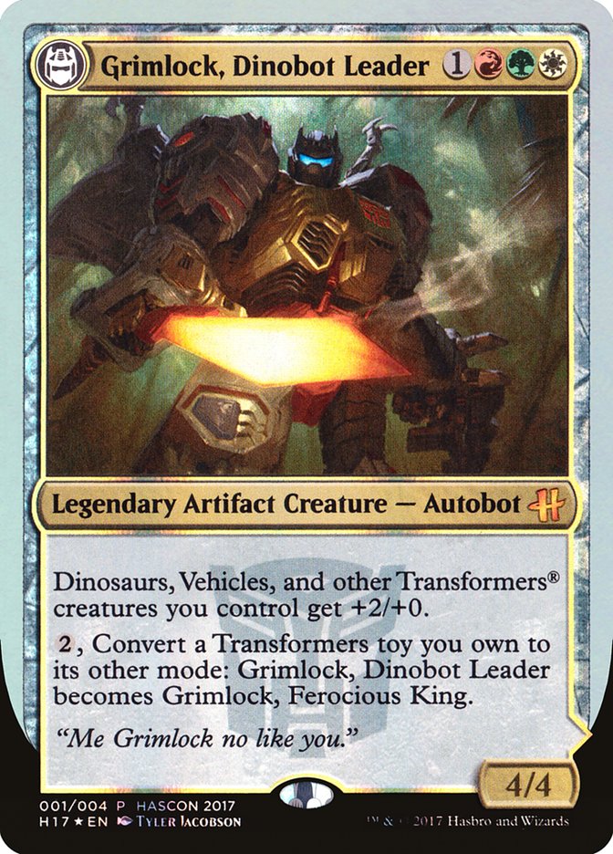 Grimlock, Dinobot Leader // Grimlock, Ferocious King - MTG Card versions