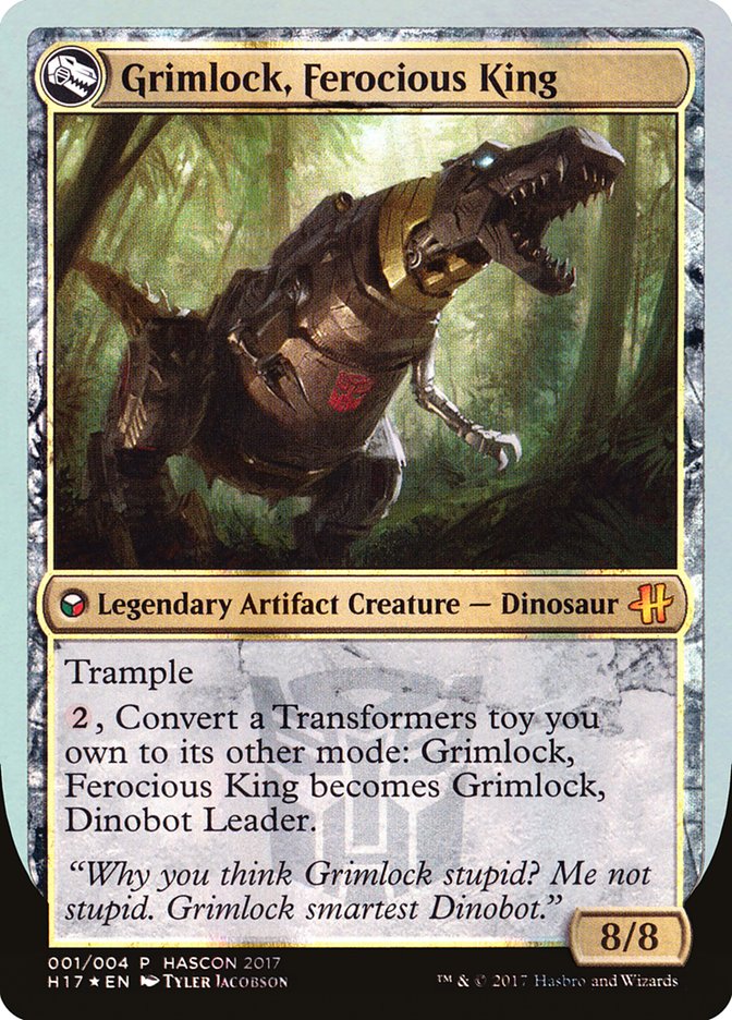 Grimlock, Dinobot Leader // Grimlock, Ferocious King - MTG Card versions