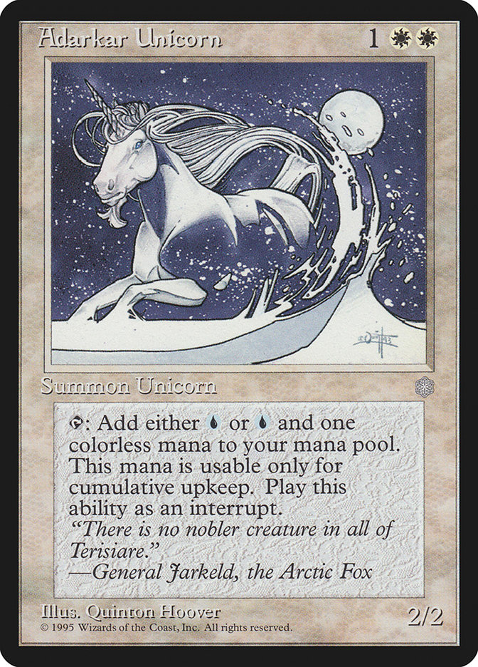 Adarkar Unicorn - MTG Card versions