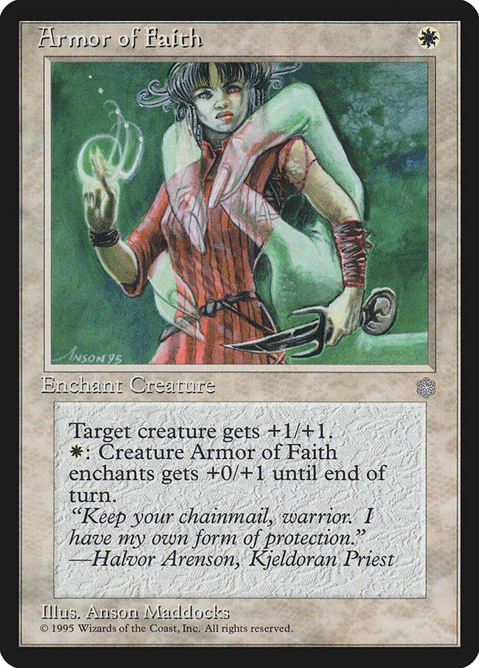 Armor of Faith - MTG Card versions