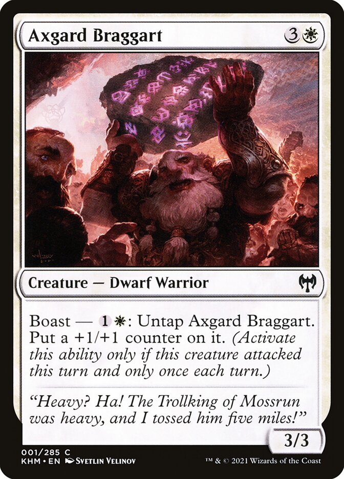 Axgard Braggart - MTG Card versions