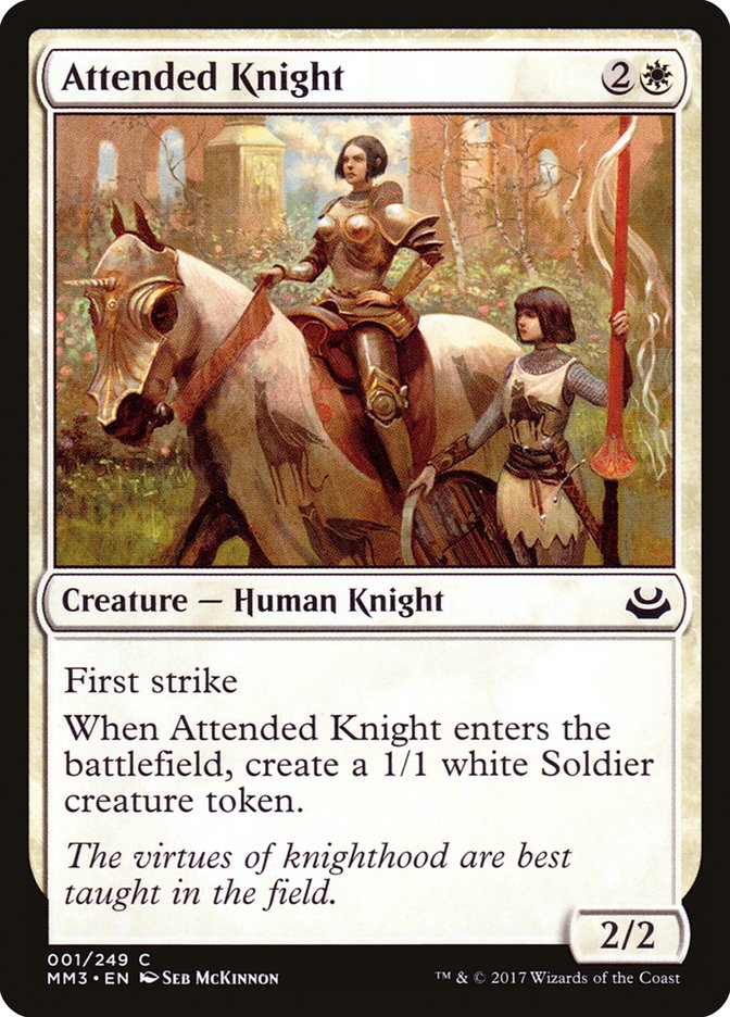 Attended Knight - MTG Card versions