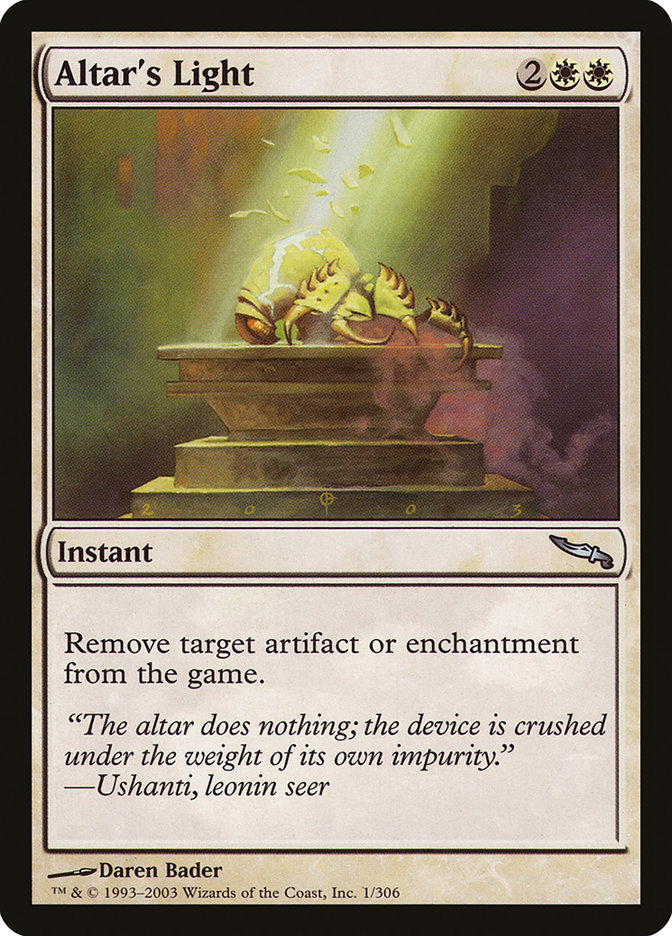 Altar's Light - MTG Card versions