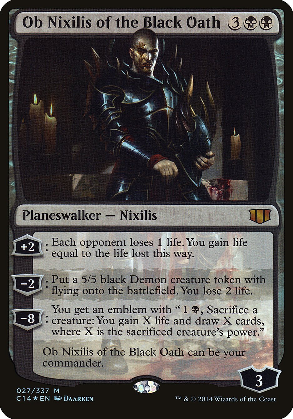 Ob Nixilis of the Black Oath - MTG Card versions