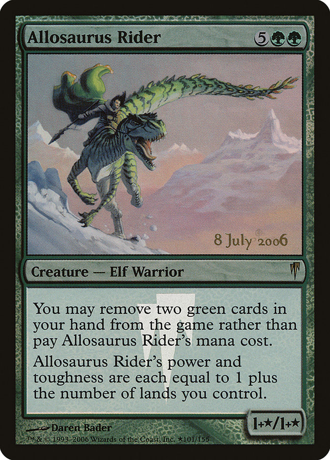 Allosaurus Rider - MTG Card versions