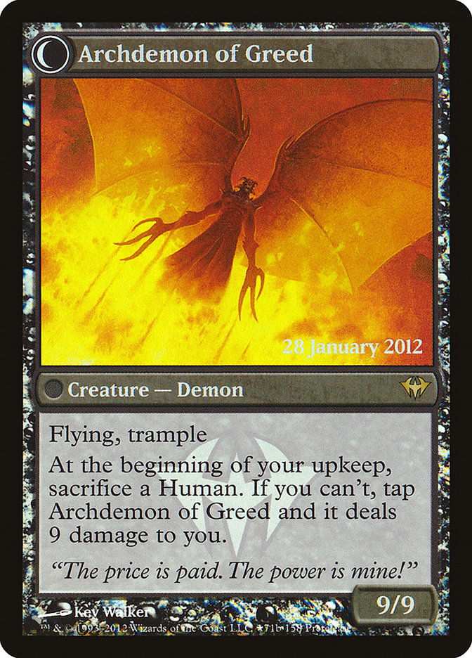 Ravenous Demon // Archdemon of Greed - MTG Card versions