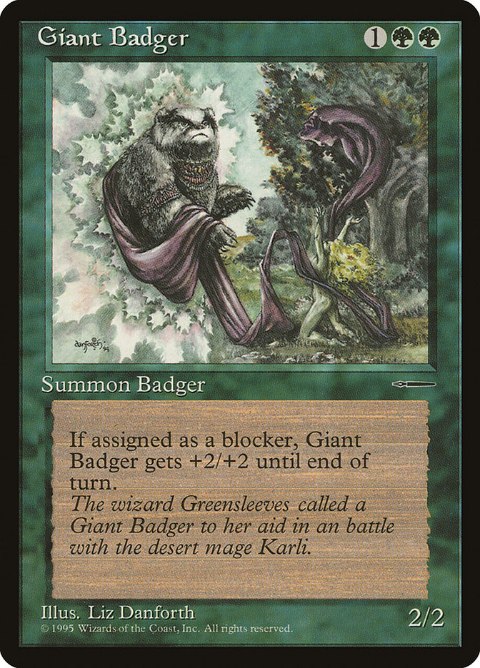 Giant Badger - MTG Card versions