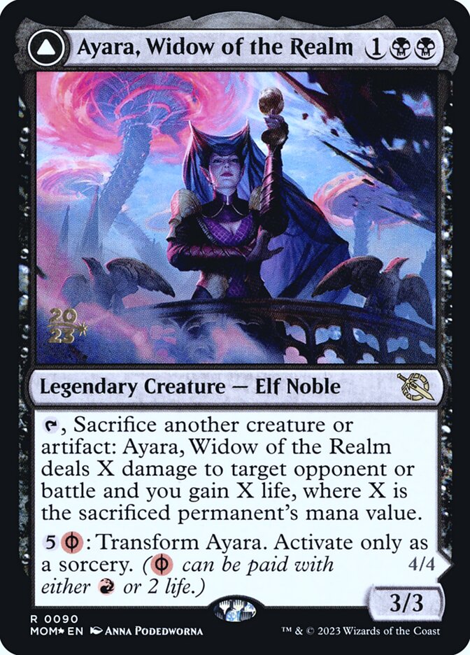 Ayara, Widow of the Realm // Ayara, Furnace Queen - March of the Machine Promos (PMOM)