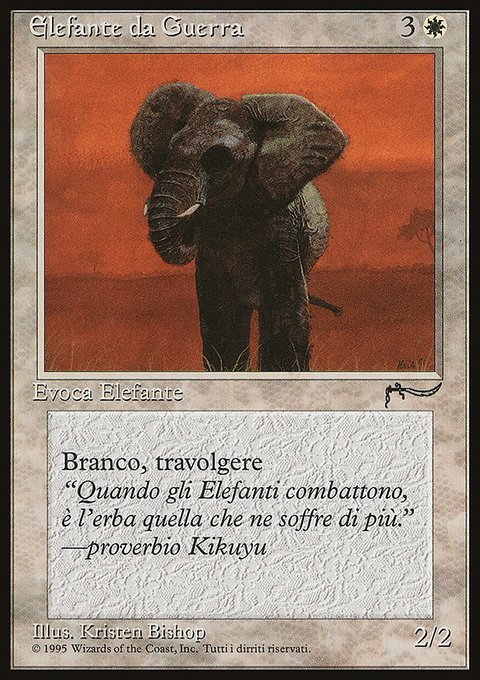 War Elephant - MTG Card versions
