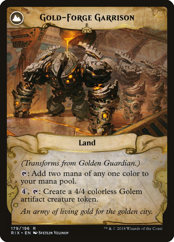 Golden Guardian // Gold-Forge Garrison - Rivals of Ixalan
