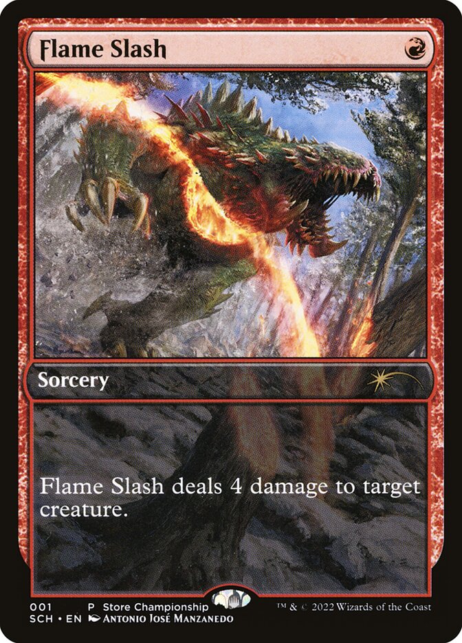 Flame Slash - MTG Card versions