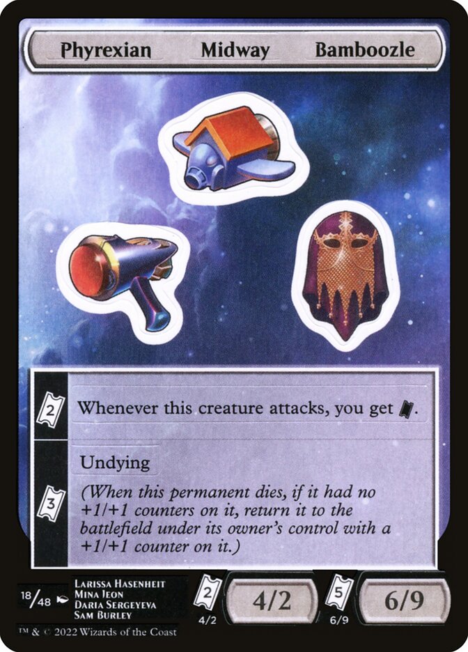Phyrexian Midway Bamboozle - Unfinity Sticker Sheets