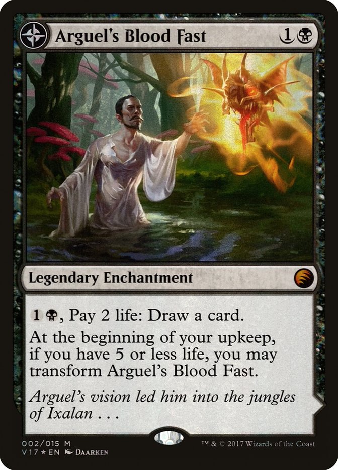 Arguel's Blood Fast // Temple of Aclazotz - MTG Card versions
